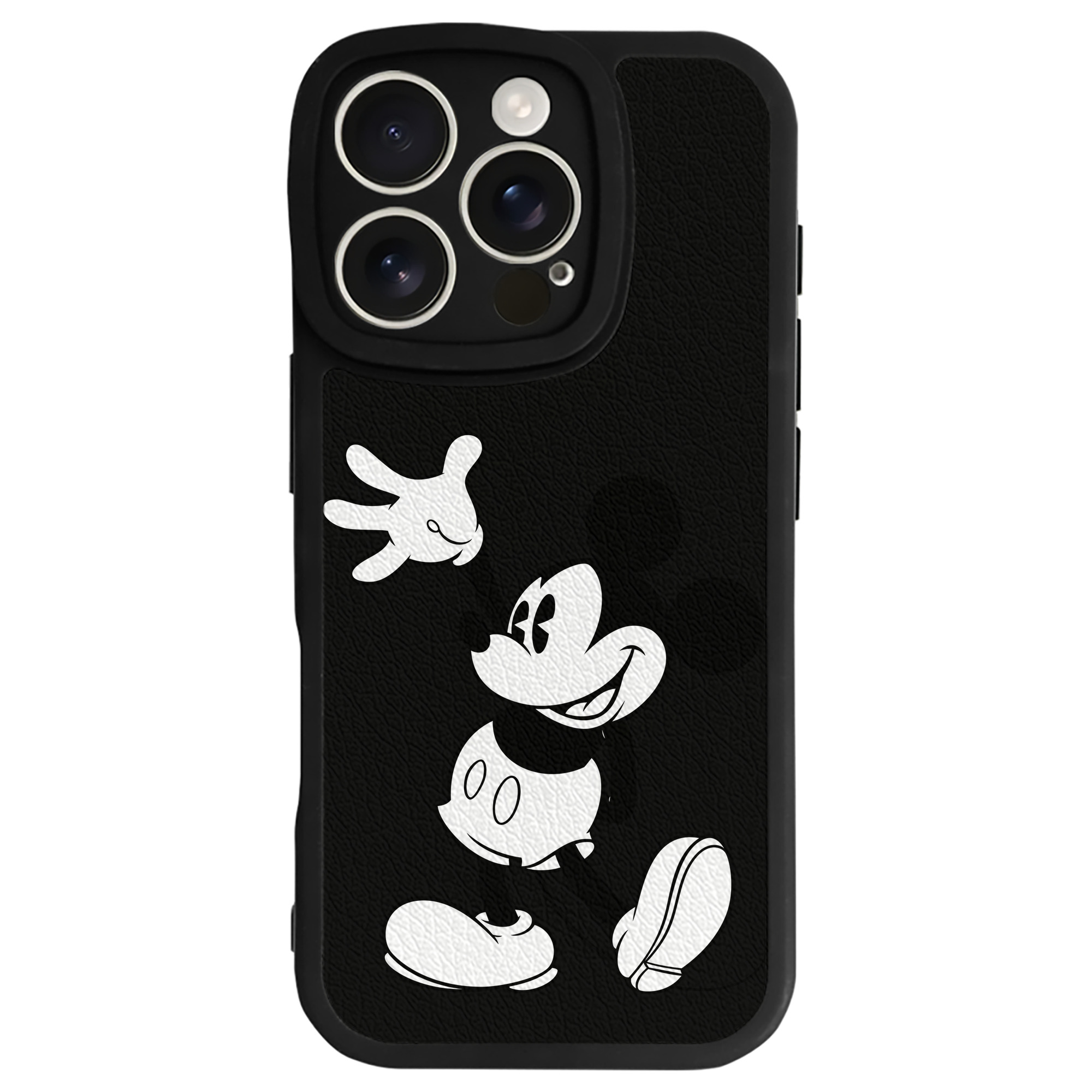 （画像用） ミッキーマウス Mickey Mouse 【iPhone 16シリーズ対応】シリコンスマホケース（レザー調） 材質：シリコン